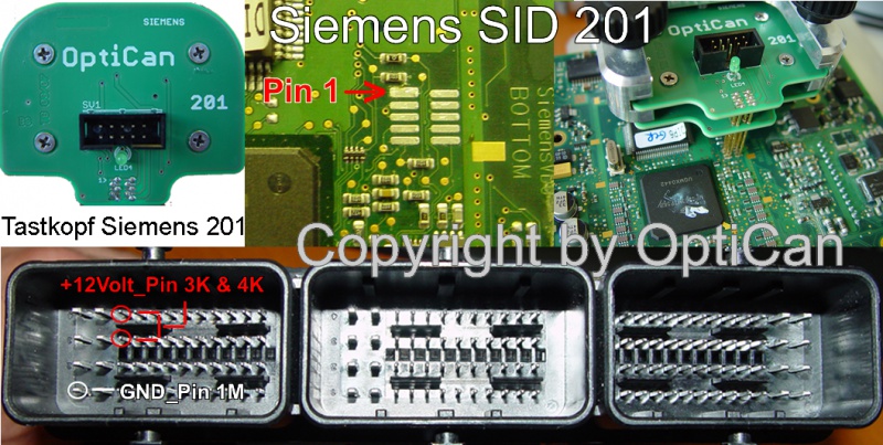 Siemens SID 201 (Peugeot) pinout diagram 2